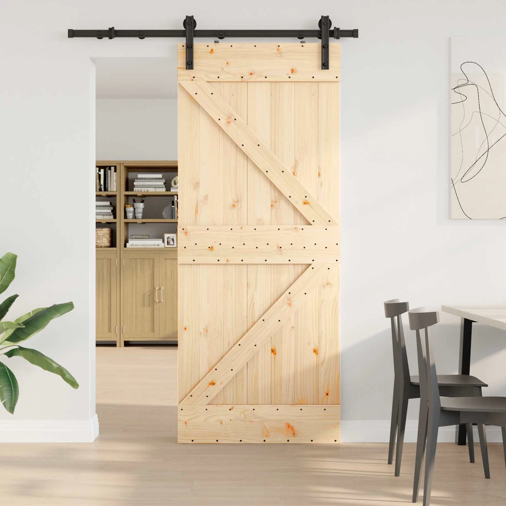 Slankios durys NARVIK 85 x 210 cm (152,5 cm) Natūrali ir juoda