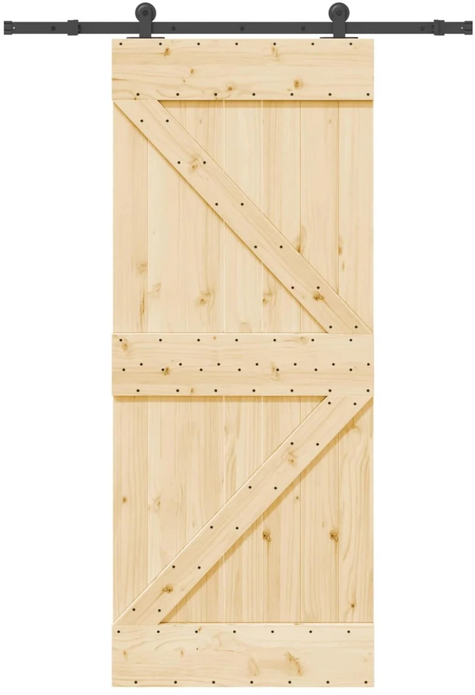 Slankios durys NARVIK 85 x 210 cm (152,5 cm) Natūrali ir juoda