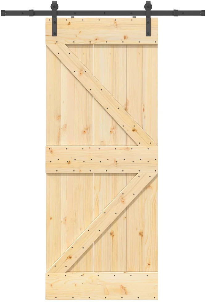 Slankios durys NARVIK 85 x 210 cm (152,5 cm) Natūrali ir juoda