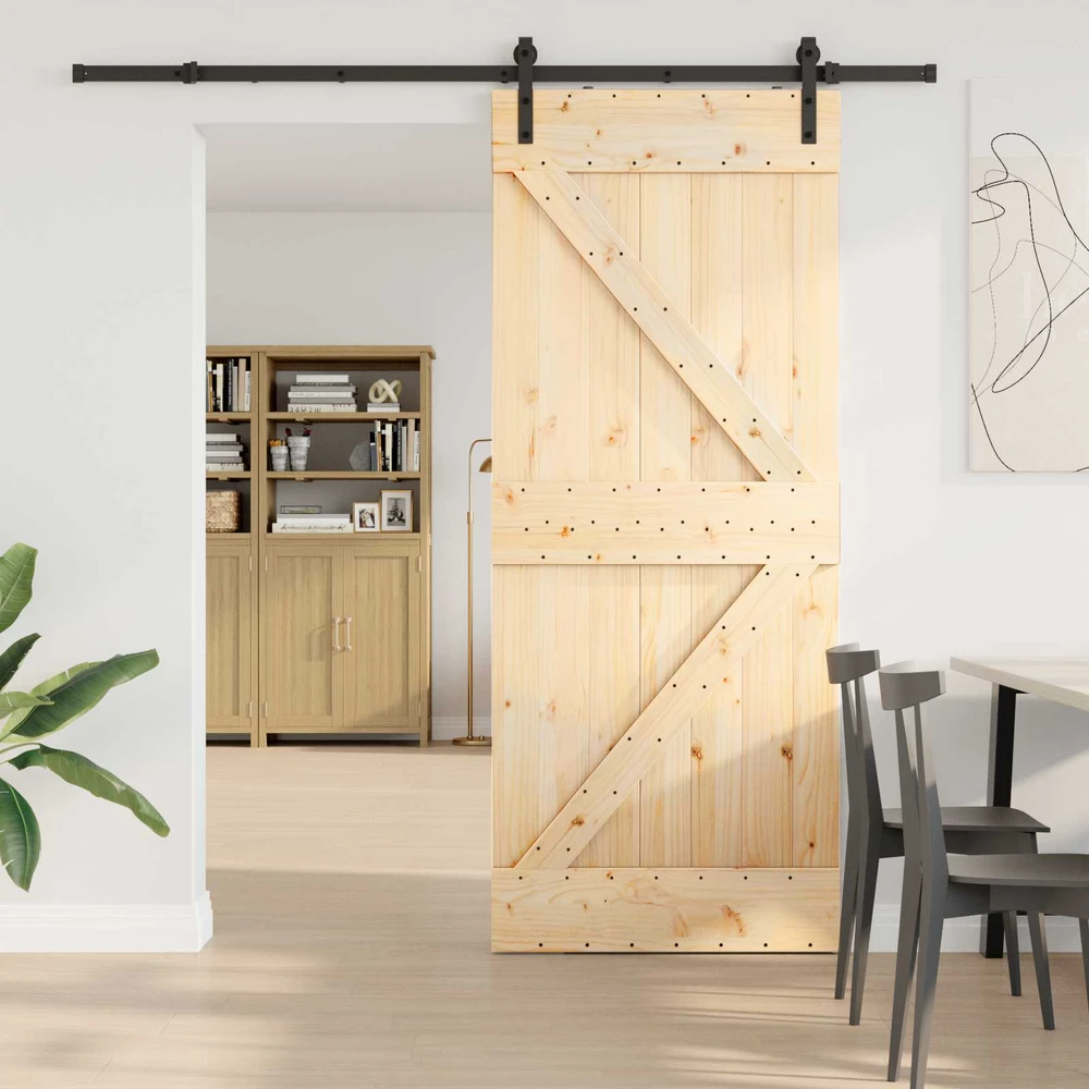 Slankios durys NARVIK 85 x 210 cm (213,5 cm) Natūrali ir juoda
