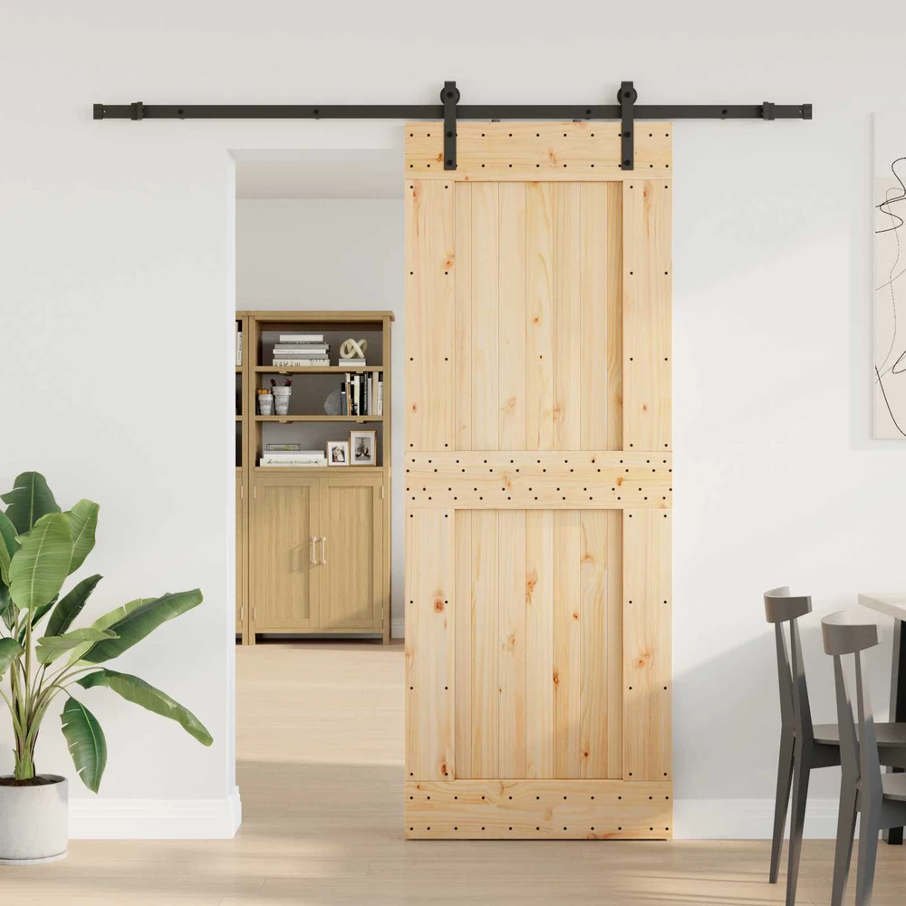Slankios durys NARVIK 85 x 210 cm (213,5 cm) Natūrali ir juoda