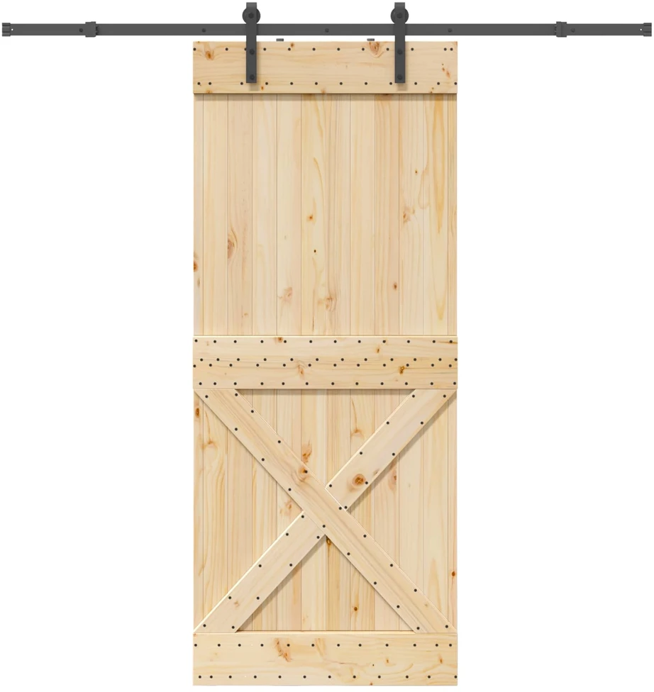 Slankios durys NARVIK 90 x 210 cm (213,5 cm) Natūrali ir juoda