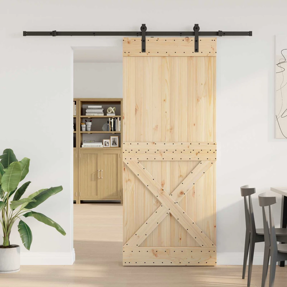 Slankios durys NARVIK 95 x 210 cm (213,5 cm) Natūrali ir juoda