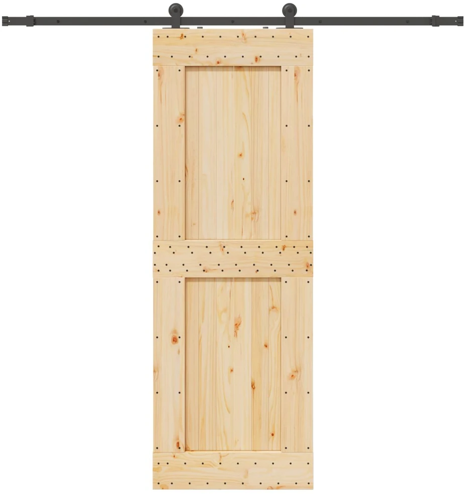 Slankios durys NARVIK Natūrali ir juoda 80 x 210 cm (213,5 cm)