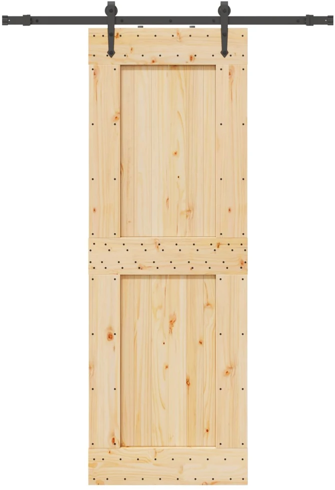 Slankios durys NARVIK Natūrali ir juoda 80 x 210 cm (152,5 cm)