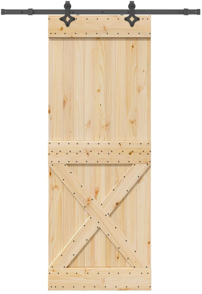 Slankios durys NARVIK Natūrali ir juoda 85 x 210 cm (152,5 cm)