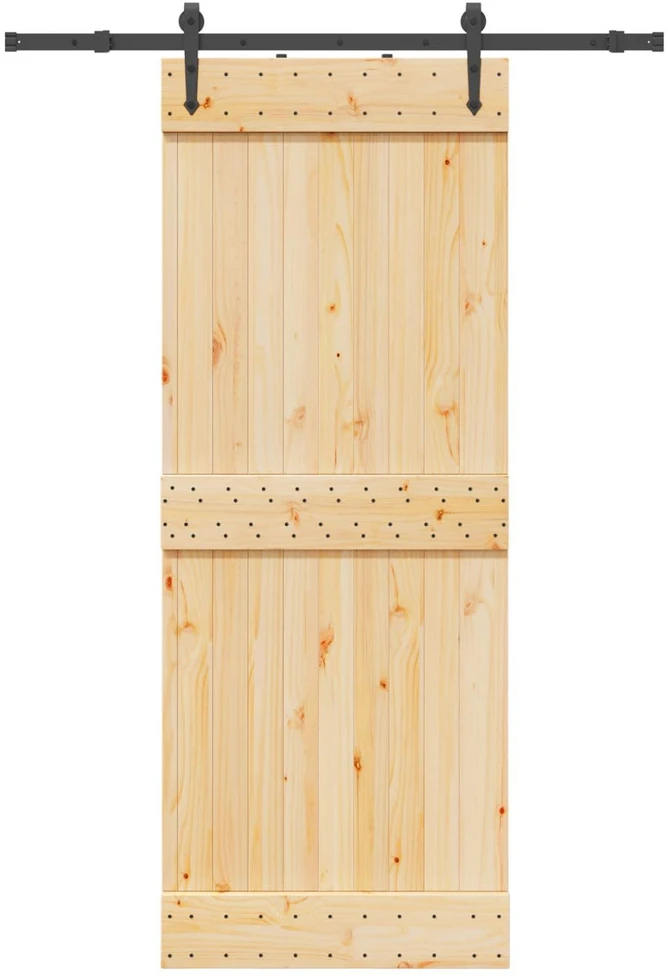 Slankios durys NARVIK Natūrali ir juoda 80 x 210 cm (152,5 cm)