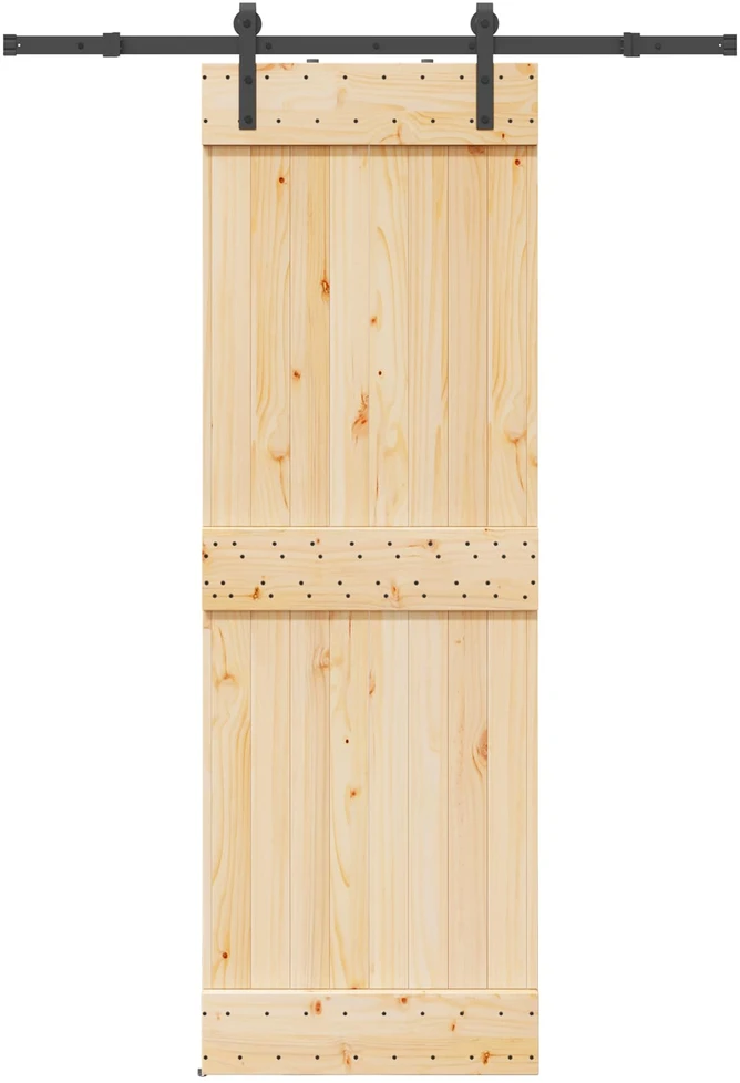 Slankios durys NARVIK Natūrali ir juoda 70 x 210 cm (152,5 cm)
