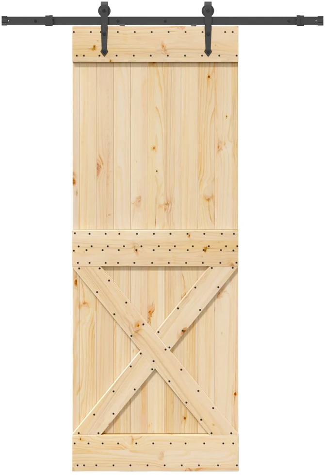 Slankios durys NARVIK Natūrali ir juoda 85 x 210 cm (152,5 cm)