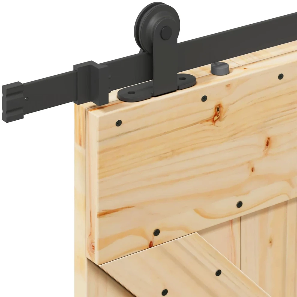 Slankios durys NARVIK Natūrali ir juoda 80 x 210 cm (213,5 cm)