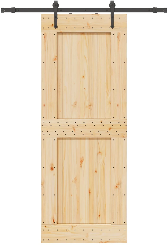 Slankios durys NARVIK Natūrali ir juoda 85 x 210 cm (152,5 cm)