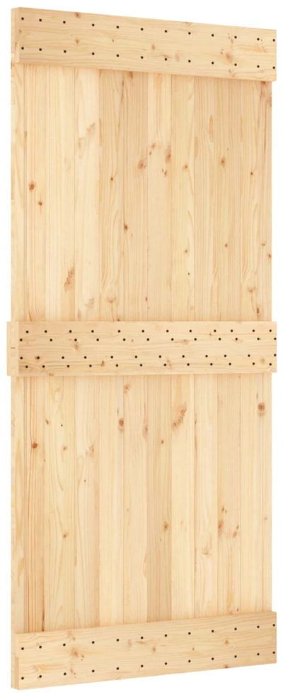 Slankios durys NARVIK Natūrali ir juoda 95 x 210 cm (213,5 cm)