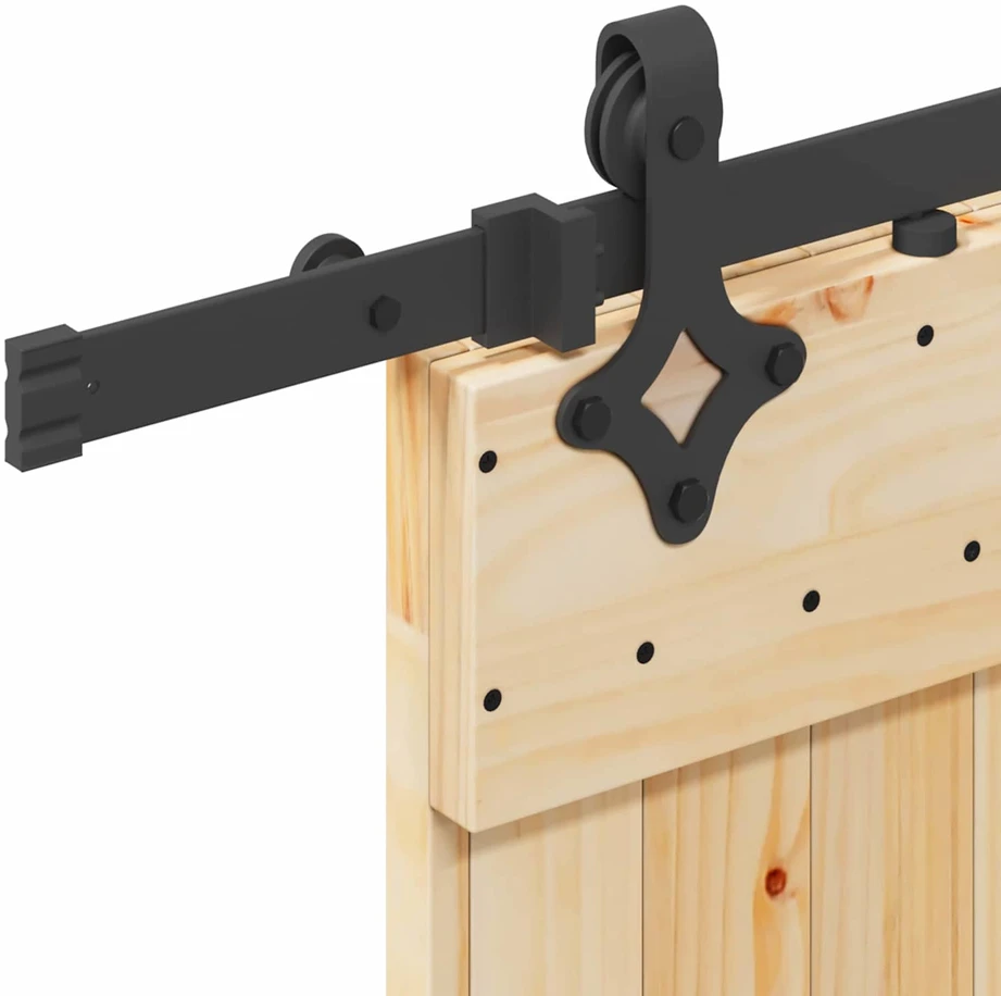 Slankios durys NARVIK Natūrali ir juoda 85 x 210 cm (213,5 cm)