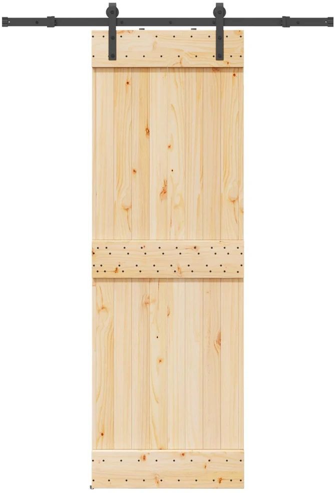 Slankios durys NARVIK Natūrali ir juoda 70 x 210 cm (152,5 cm)