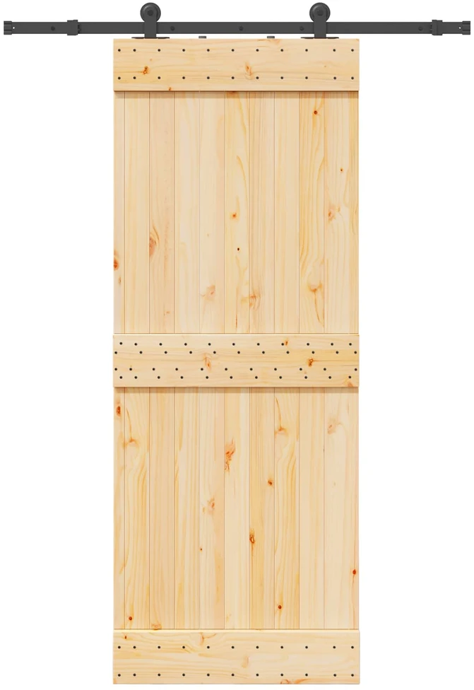 Slankios durys NARVIK Natūrali ir juoda 80 x 210 cm (152,5 cm)