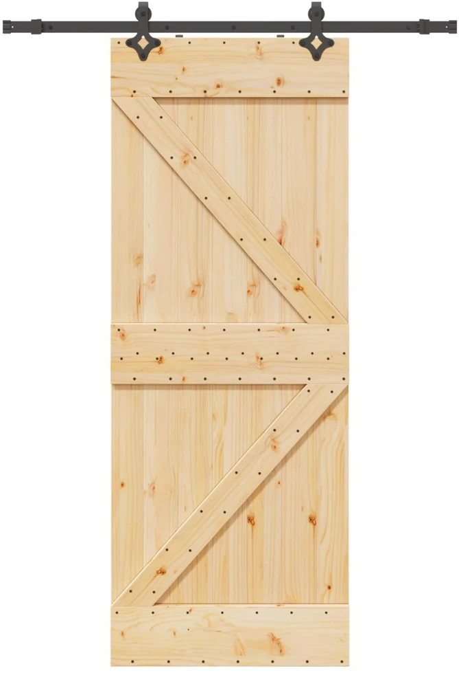 Slankios durys NARVIK Natūrali ir juoda 80 x 210 cm (152,5 cm)