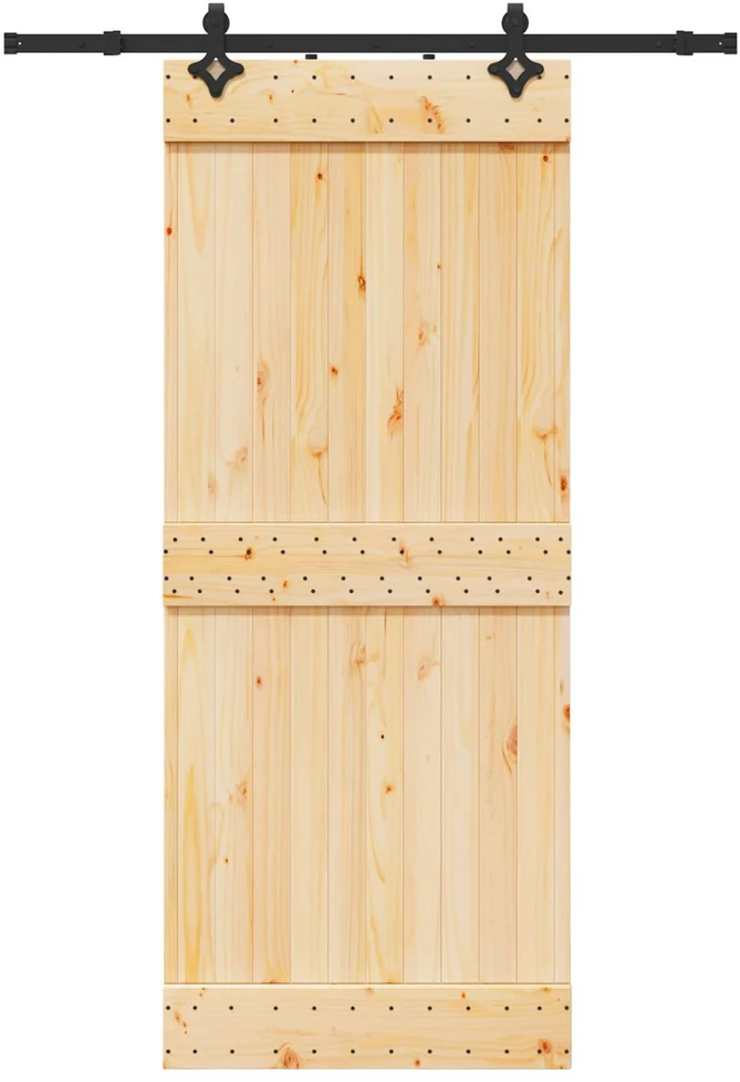 Slankios durys NARVIK Natūrali ir juoda 85 x 210 cm (152,5 cm)