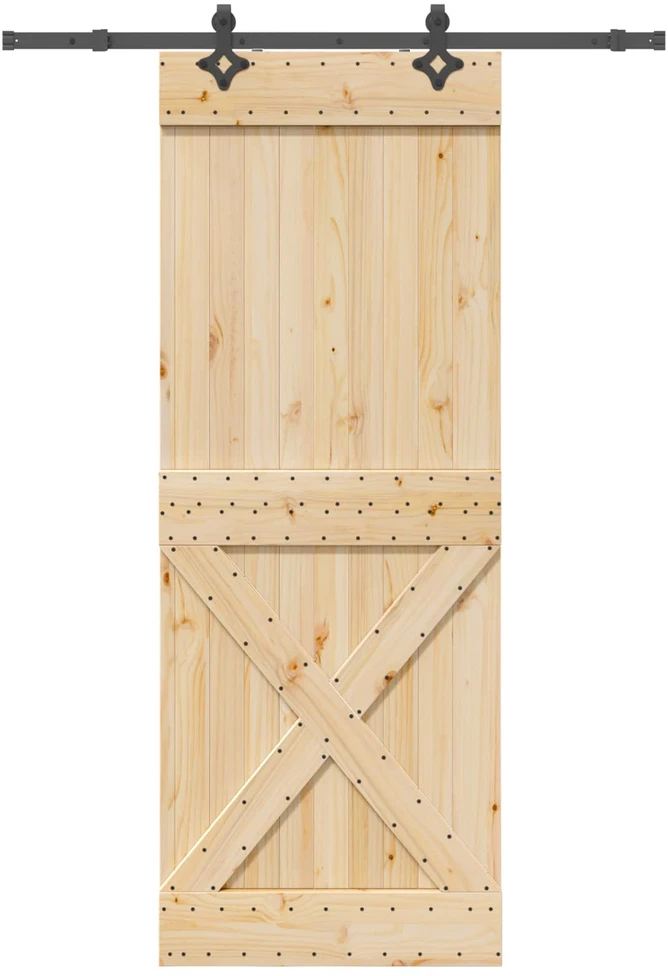 Slankios durys NARVIK Natūrali ir juoda 85 x 210 cm (152,5 cm)