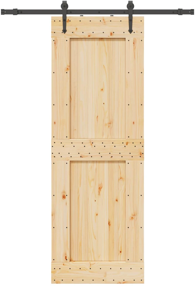 Slankios durys NARVIK Natūrali ir juoda 80 x 210 cm (152,5 cm)