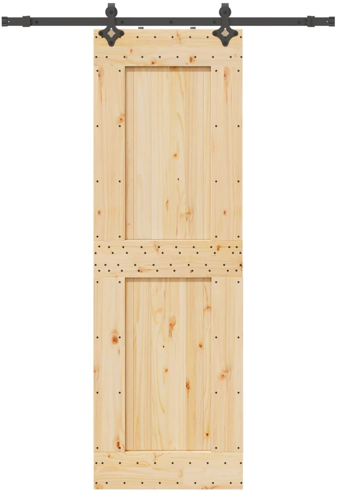 Slankios durys NARVIK Natūrali ir juoda 70 x 210 cm (152,5 cm)