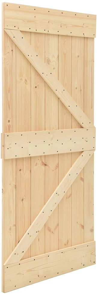 Slankios durys NARVIK Natūrali ir juoda 90 x 210 cm (213,5 cm)
