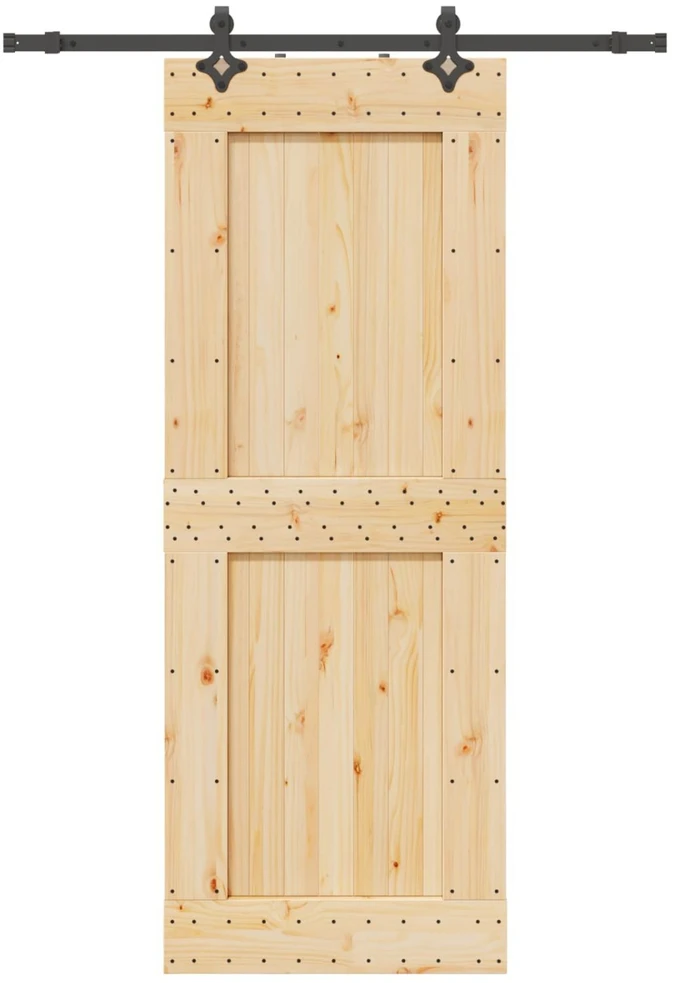 Slankios durys NARVIK Natūrali ir juoda 85 x 210 cm (152,5 cm)