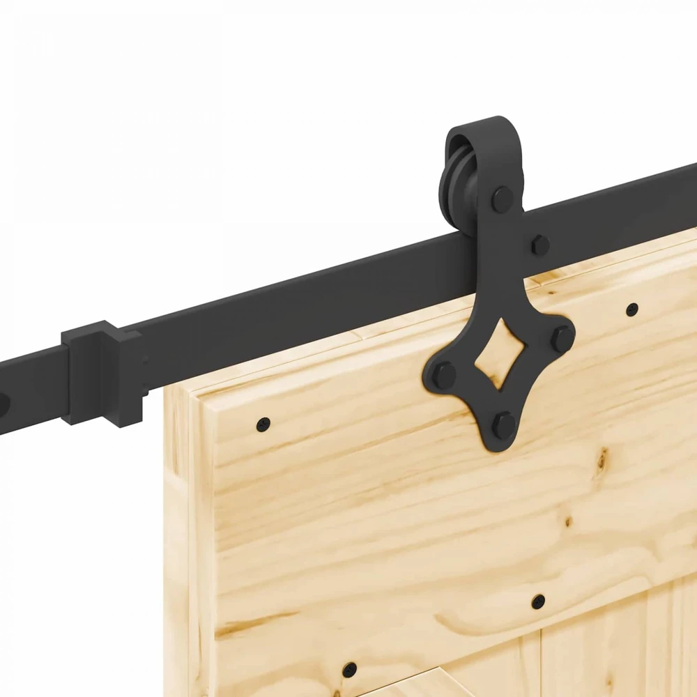 Slankios durys NARVIK Natūrali ir juoda 95 x 210 cm (213,5 cm)