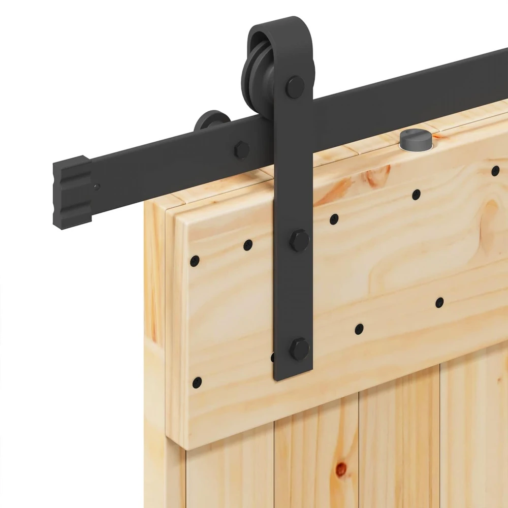 Slankios durys NARVIK Natūrali ir juoda 100 x 210 cm (213,5 cm)