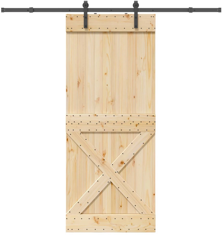 Slankios durys NARVIK 90 x 210 cm (213,5 cm) Natūrali ir juoda