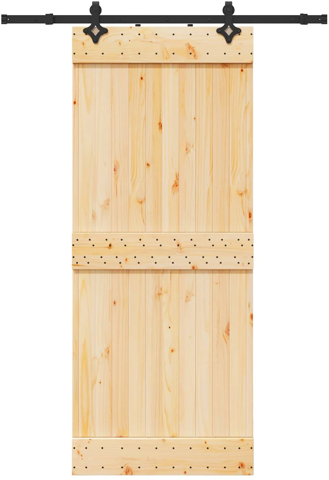 Slankios durys NARVIK Natūrali ir juoda 85 x 210 cm (152,5 cm)