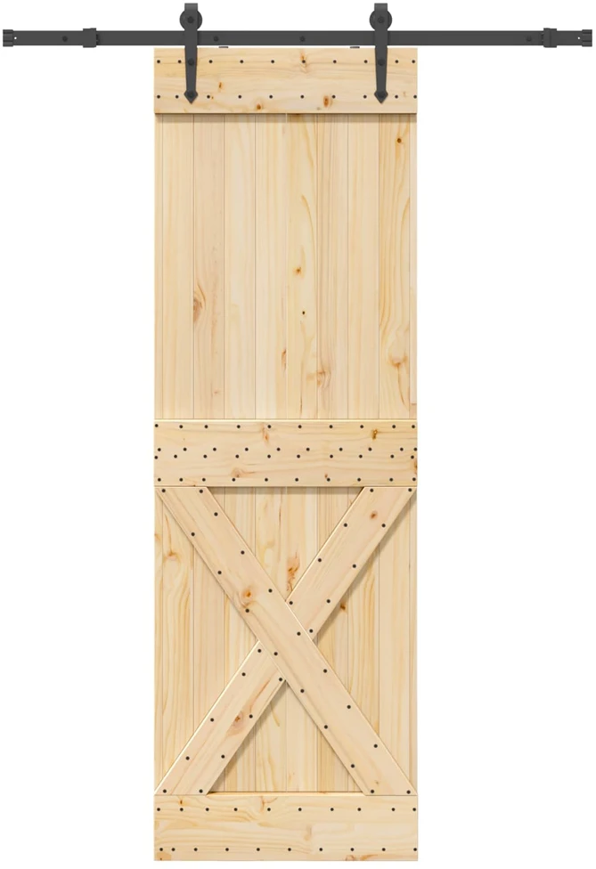 Slankios durys NARVIK Natūrali ir juoda 70 x 210 cm (152,5 cm)