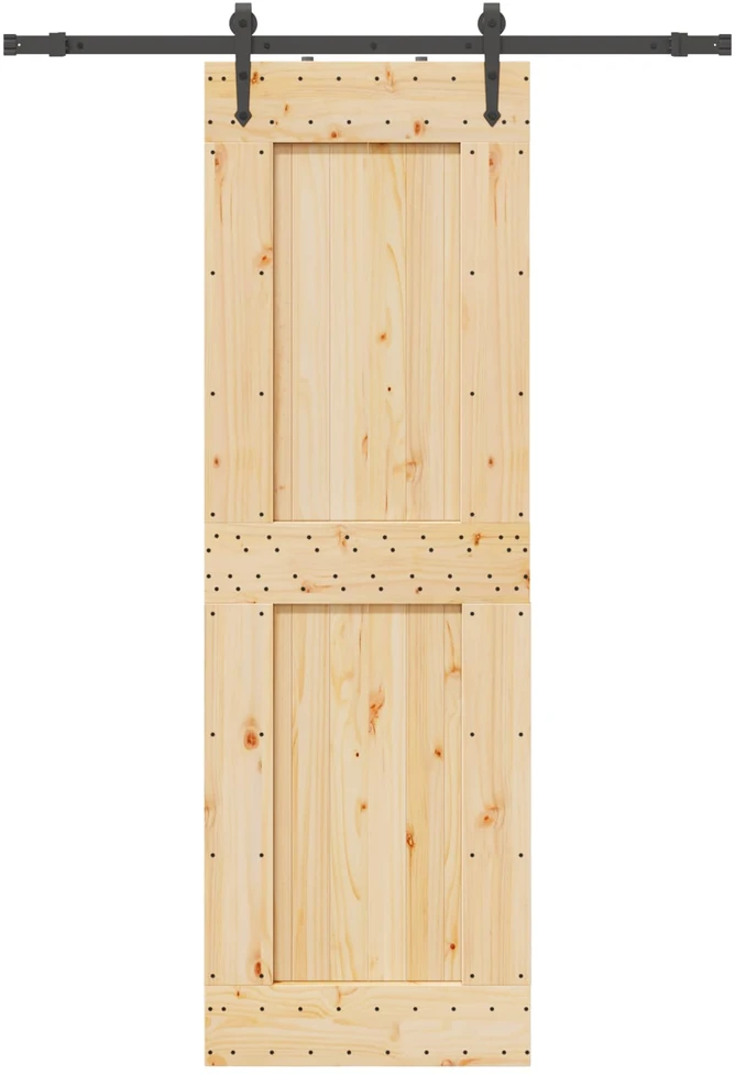 Slankios durys NARVIK Natūrali ir juoda 70 x 210 cm (152,5 cm)