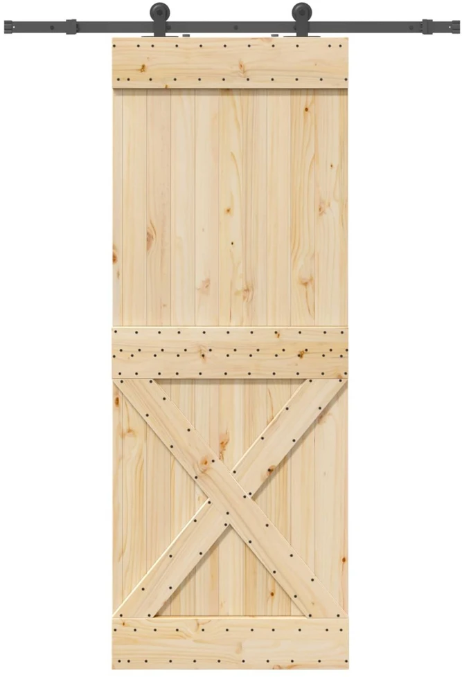 Slankios durys NARVIK Natūrali ir juoda 85 x 210 cm (152,5 cm)