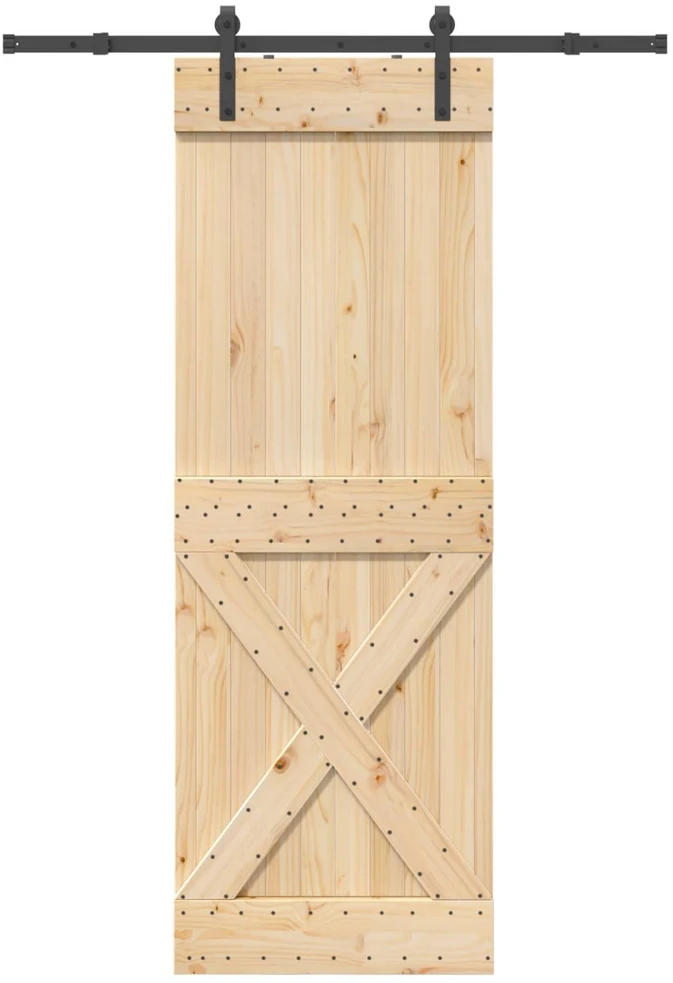 Slankios durys NARVIK 80 x 210 cm (152,5 cm) Natūrali ir juoda