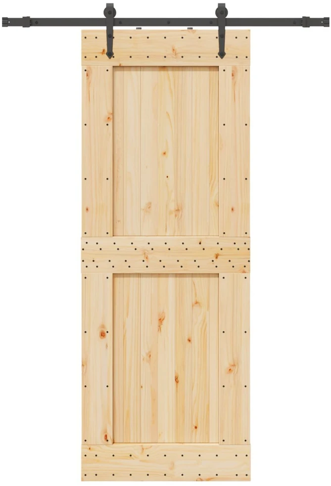 Slankios durys NARVIK Natūrali ir juoda 85 x 210 cm (152,5 cm)