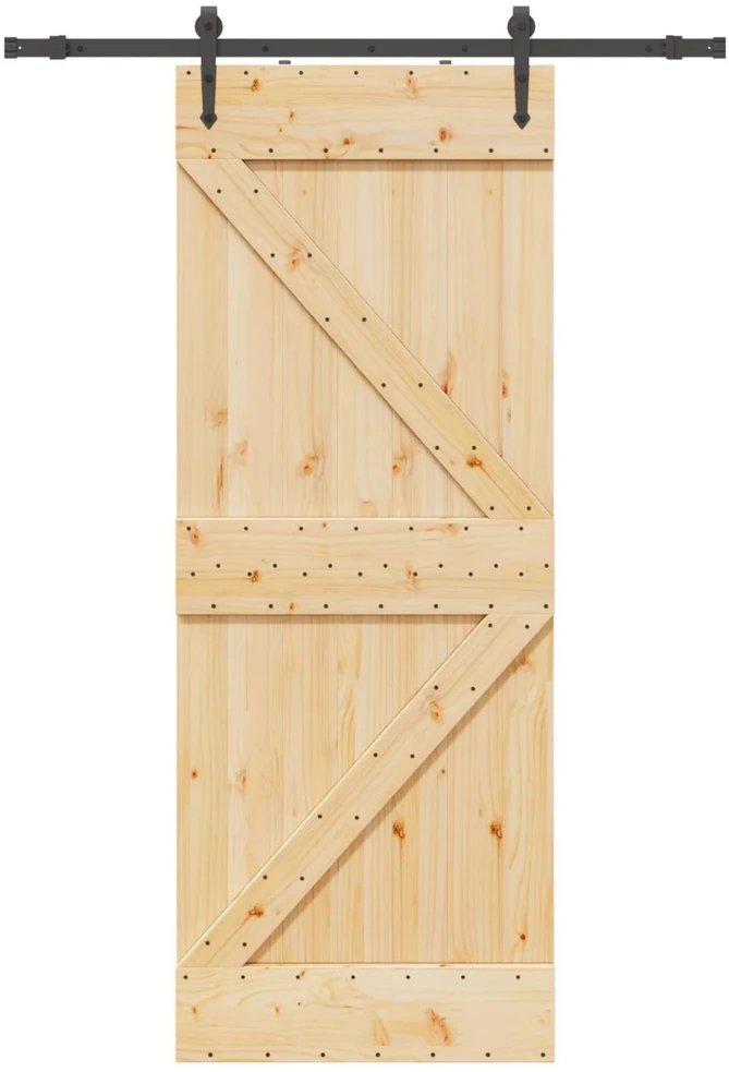 Slankios durys NARVIK Natūrali ir juoda 80 x 210 cm (152,5 cm)