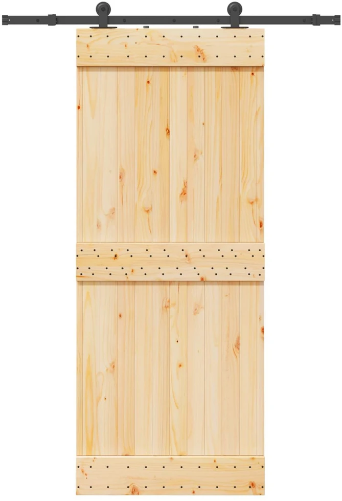 Slankios durys NARVIK Natūrali ir juoda 85 x 210 cm (152,5 cm)