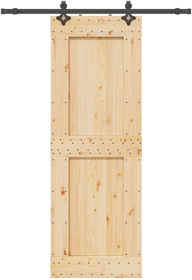 Slankios durys NARVIK Natūrali ir juoda 80 x 210 cm (152,5 cm)