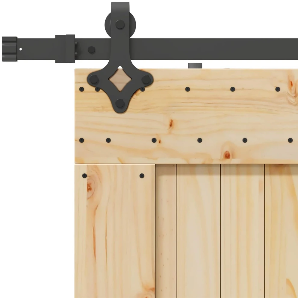Slankios durys NARVIK Natūrali ir juoda 85 x 210 cm (213,5 cm)