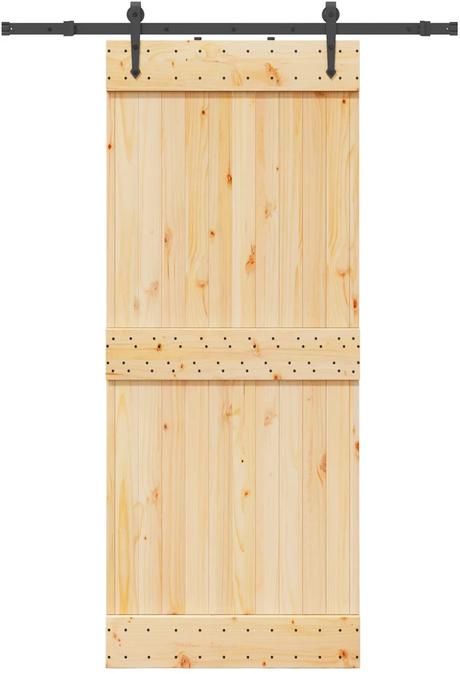 Slankios durys NARVIK Natūrali ir juoda 85 x 210 cm (152,5 cm)