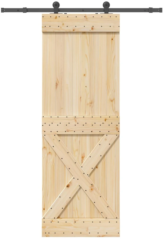 Slankios durys NARVIK Natūrali ir juoda 80 x 210 cm (152,5 cm)