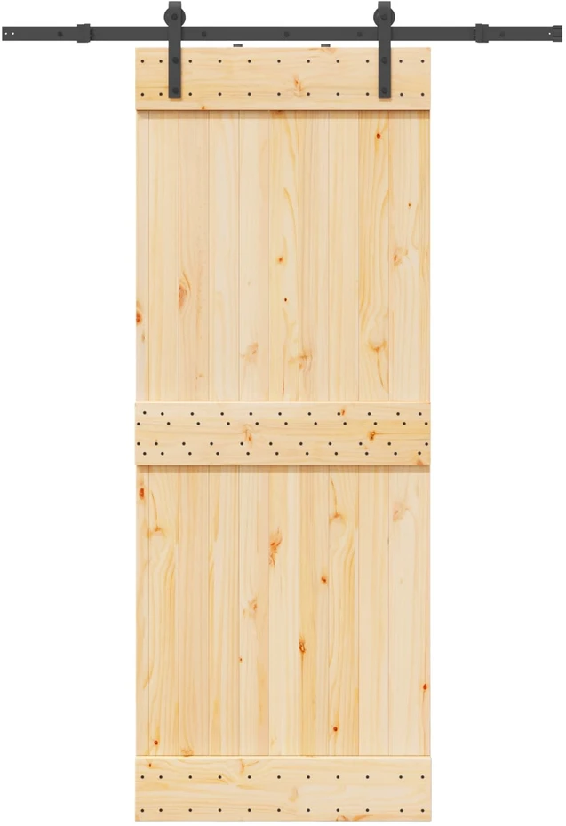 Slankios durys NARVIK Natūrali ir juoda 80 x 210 cm (152,5 cm)