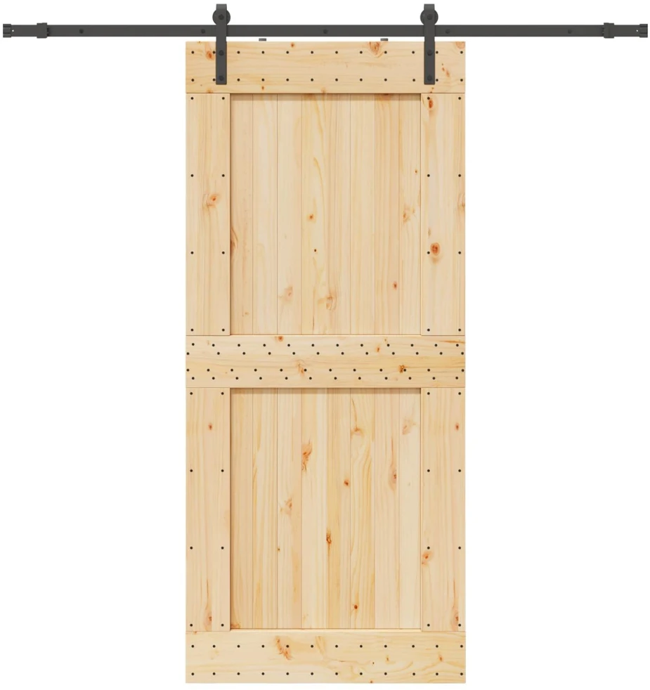 Slankios durys NARVIK 100 x 210 cm (213,5 cm) Natūrali ir juoda