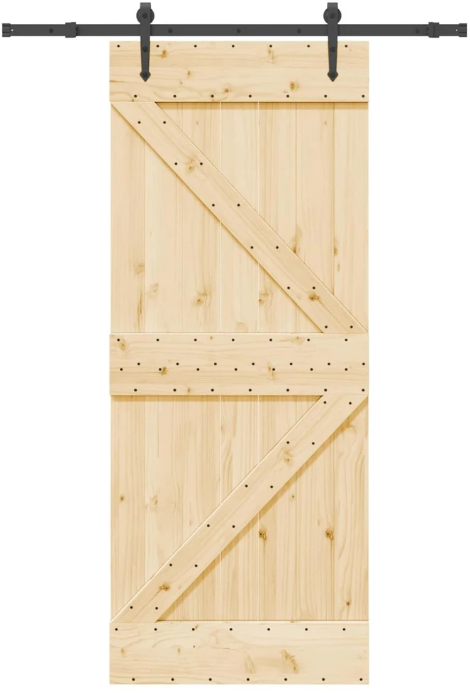 Slankios durys NARVIK Natūrali ir juoda 85 x 210 cm (152,5 cm)