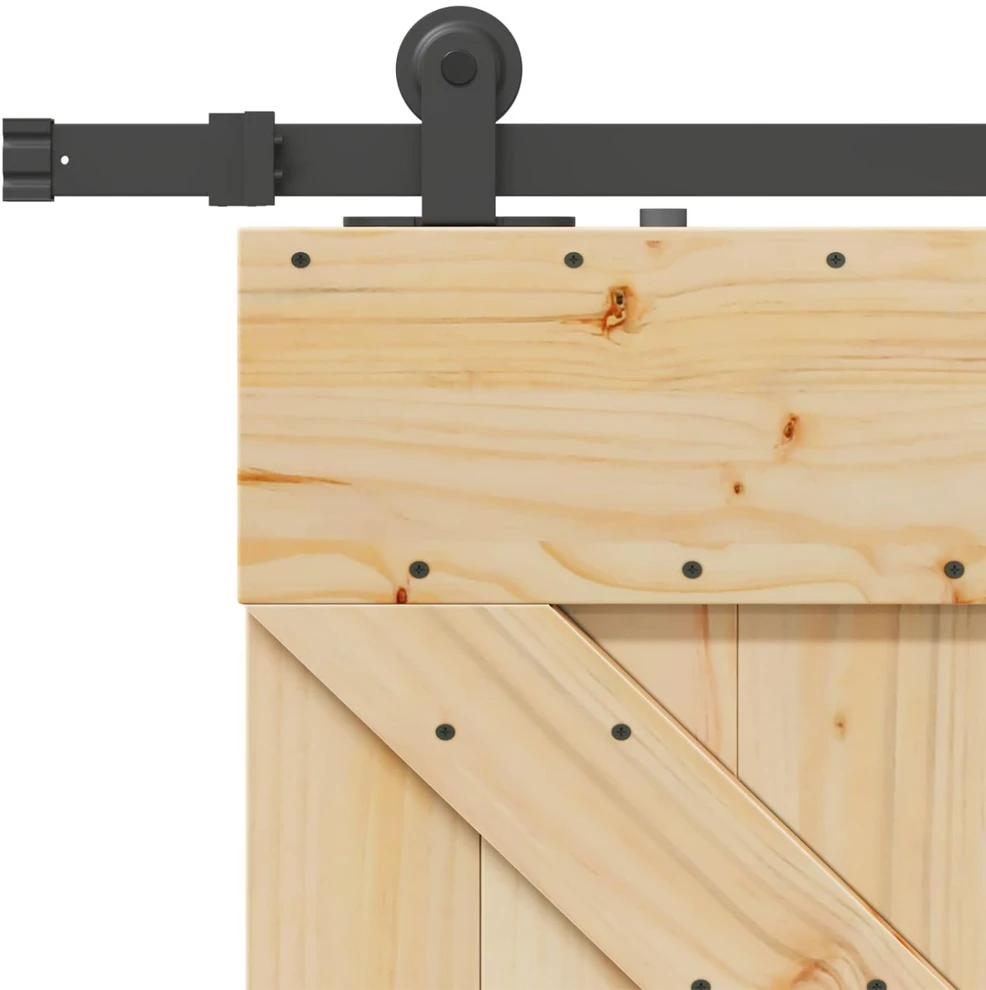 Slankios durys NARVIK Natūrali ir juoda 90 x 210 cm (213,5 cm)
