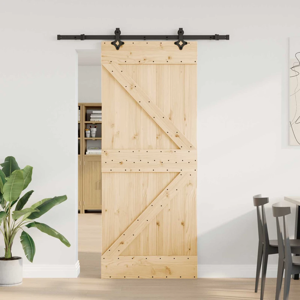 Slankios durys NARVIK Natūrali ir juoda 85 x 210 cm (152,5 cm)
