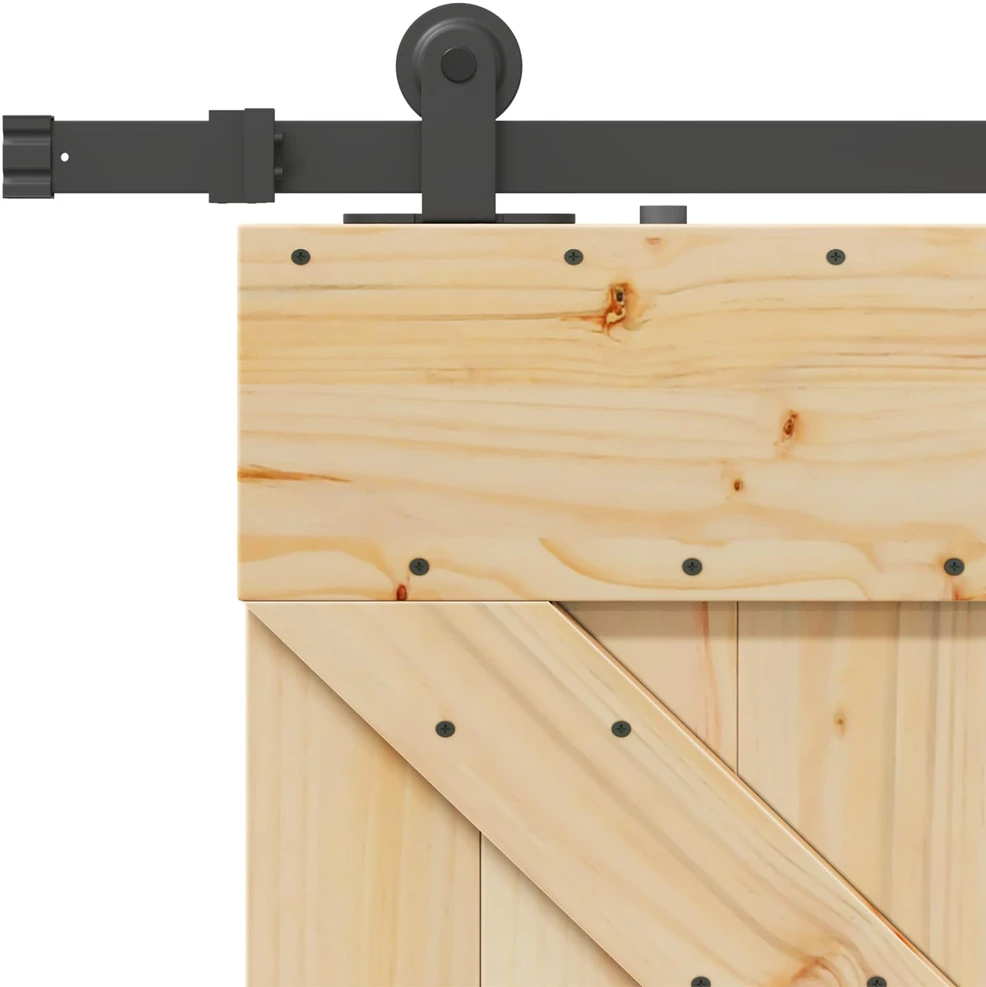 Slankios durys NARVIK Natūrali ir juoda 90 x 210 cm (213,5 cm)