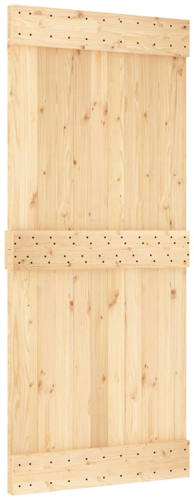 Slankios durys NARVIK Natūrali ir juoda 90 x 210 cm (213,5 cm)