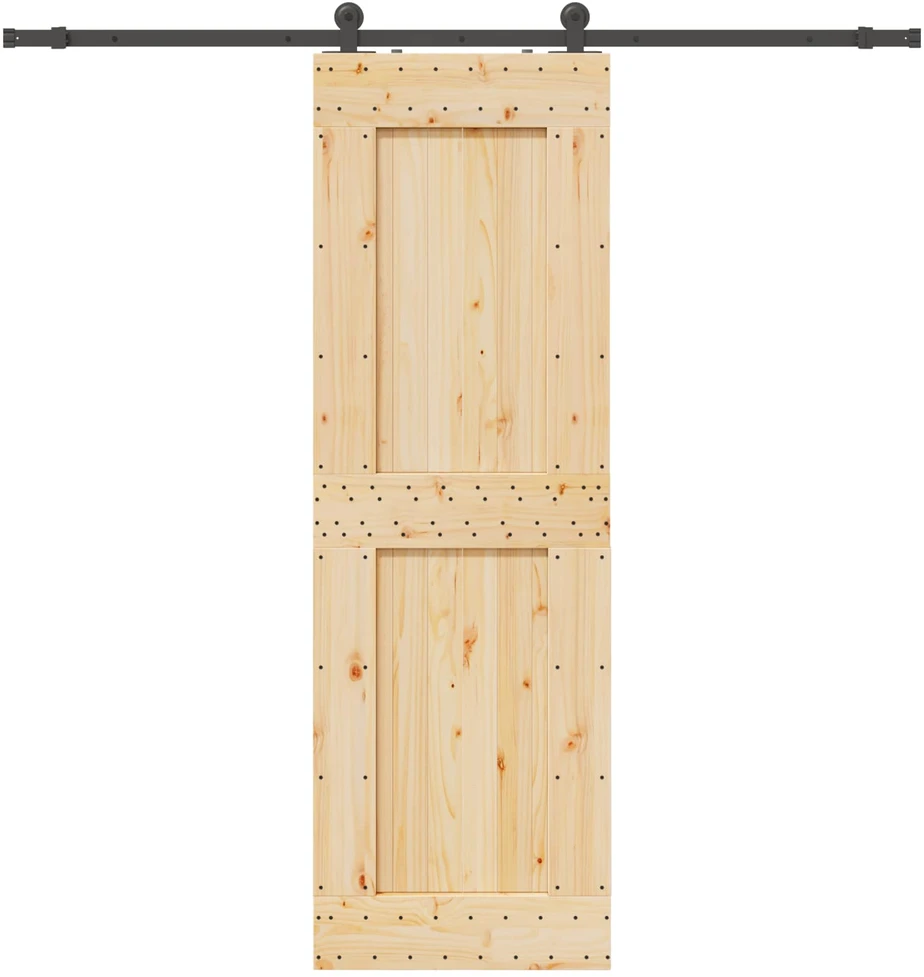 Slankios durys NARVIK Natūrali ir juoda 70 x 210 cm (213,5 cm)