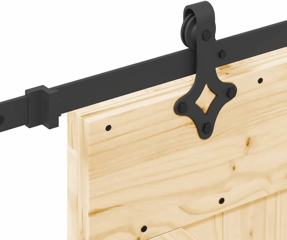 Slankios durys NARVIK Natūrali ir juoda 85 x 210 cm (213,5 cm)